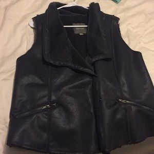 Dark grey faux fur Maurice’s vest